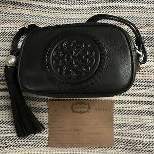 Brighton NWT black mini Mona camera bag with registration card